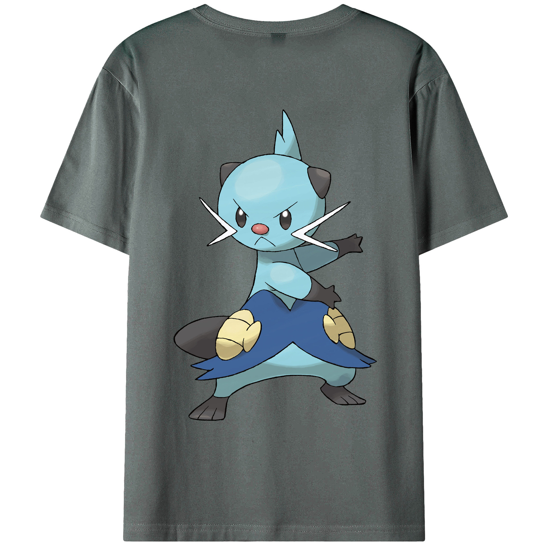（画像用） ポケットモンスター Pokémon 綿100％ メンズ半袖Tシャツ（バックプリント） 通気性